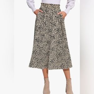 -NWOT EXLURA Womens High Waist Pleated Midi with Pockets - Size Medium